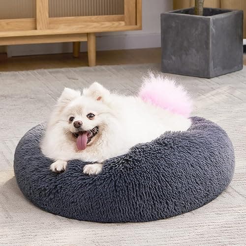 MIXJOY Orthopedic Dog Bed Comfortable Donut Cuddler Round Pet Beds Ultra Soft Washable Dog and Cat Cushion Bed (20''/23''/30'') (30'', Grey-Blue) thumbnail 7