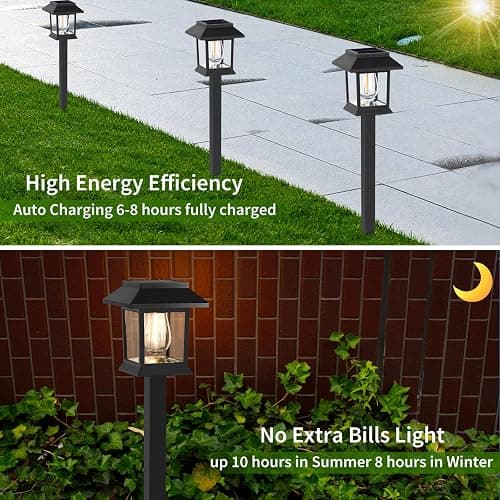 Greluna Solar Lights Outdoor,12 Pack 3000K Waterproof Auto On/Off Solar Pathway Lights for Your Garden, Landscape, Path, Yard, Patio, Driveway,Walkway Decor thumbnail 3