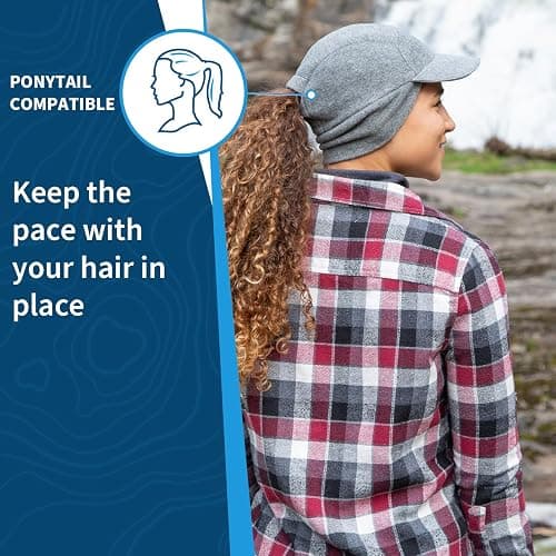TrailHeads Fleece Ponytail Hat for Women – Trailblazer Reflective Winter Hat with Ponytail Hole for Workouts thumbnail 3