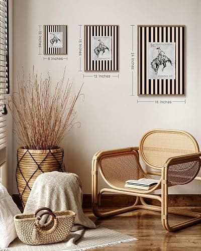 ZZLWBKGL Western Wall Decor Cowboy Canvas Art Vintage Framed Wall Art | Farmhouse Striped Artwork Retro Country West Stamp Picture Bucking Bronco Paintings for Living Room Bedroom 8x10in thumbnail 6