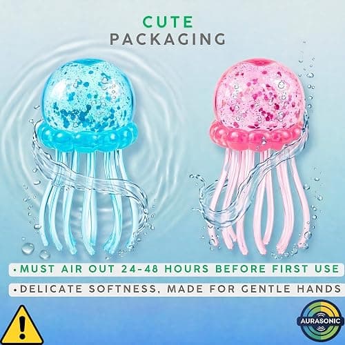 Glitter Jellyfish Squishy - Pink & Blue Squishies 2026 Upgraded Sugar Jellyfishes Dumplings Cubes for Adults Teens Squeeze Stocking Stuff 2 PCS thumbnail 4