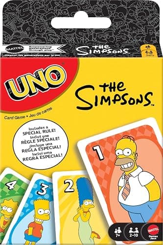 Mattel Games UNO The Simpsons Card Game for Kid, Adult & Family Nights, Parties, Travel & Camping, Toy Collectible Inspired by The Series - Image 1