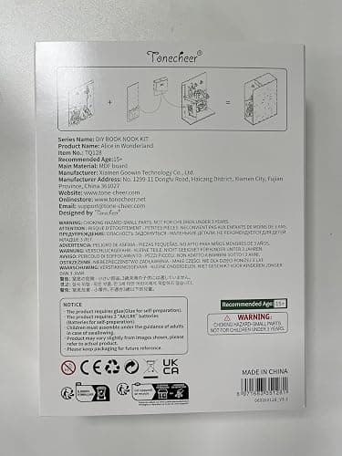 Tonecheer DIY Book Nook Kit for Adults,3D Wooden Puzzle Bookend Bookshelf Insert Library Decor, Booknook Miniature House Kit with Body Motion Sensor LED Light (Alice in Wonderland) thumbnail 11