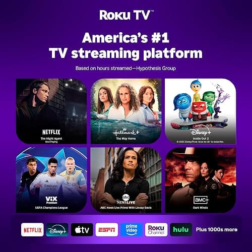 Aurzen Roku TV Smart Projector with Wifi and Bluetooth, Christmas Gifts, Roku Streaming Experience Built-in, 1080P FHD, Dolby Audio, Auto Focus & Keystone, Zoom, Movie Portable Outdoor Mini Projector thumbnail 2