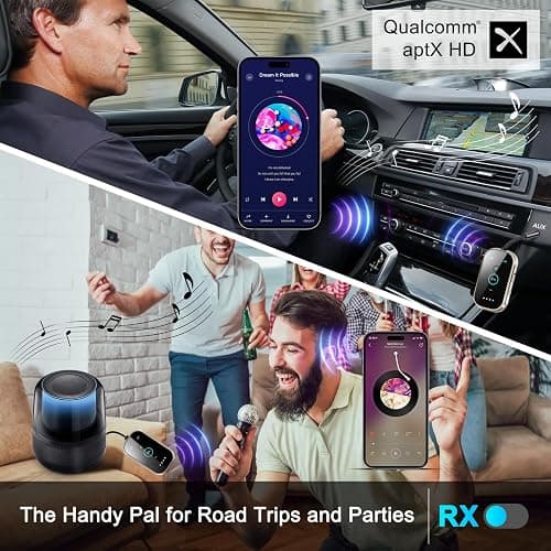 Ultra Xmagpot Bluetooth 5.4 Transmitter Receiver - CNC Aluminum & Ceramic Glass | Dual Link for 2 AirPods/Headphones | aptX Adaptive/HD Audio | Wireless Transmitter for Airplane/TV/Car/Gym thumbnail 8