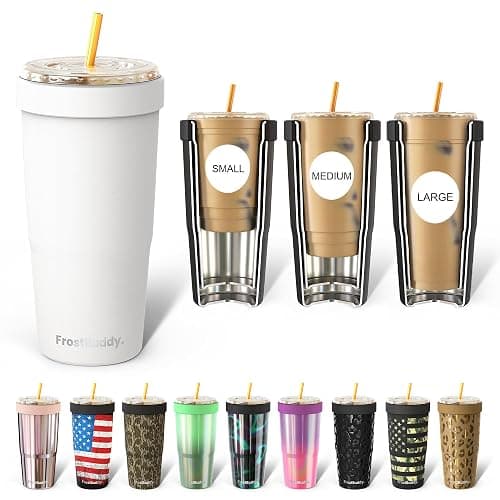 Frost Buddy Togo Buddy | 30 oz Stainless Steel Vacuum Insulated Tumbler | To Go Coffee Cup – Iced Coffee Cups, Iced Coffee Sleeve, Travel Mug, Thermal Cup for Hot & Cold Drinks, Dunkin Cup (White) - Image 1