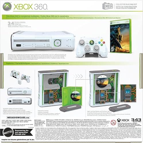 MEGA Microsoft Collectible Building Set, Xbox 360 Replica Model with 1342 Pieces, Controller and LED Lights, Build & Display Toy for Adult Collectors, HWW15 thumbnail 7