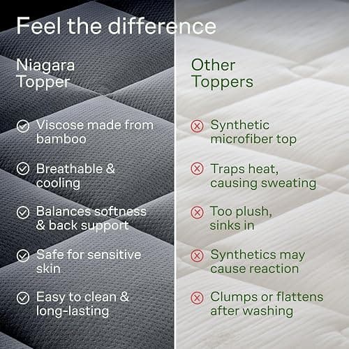 Ultra Soft Twin Size Mattress Topper - Viscose Made from Bamboo Pillow Top Mattress Pad for Back Pain Relief - Naturally Cooling for Hot Sleepers, Gray thumbnail 7