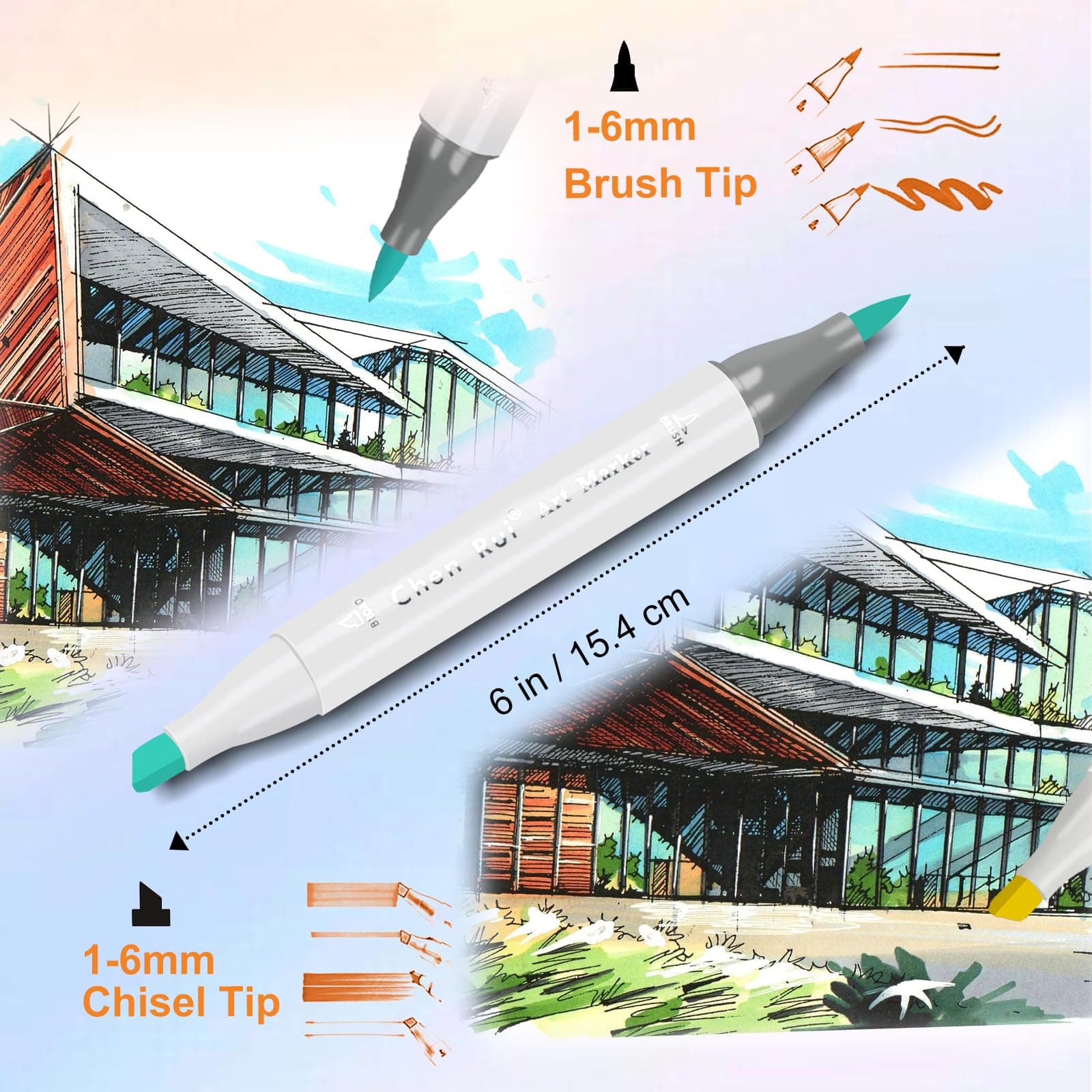 Chen Rui 168 Colors Alcohol Brush Markers with App Dual Tip Adult Markers thumbnail 3