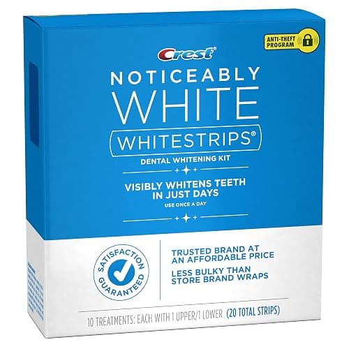 Crest 3D Whitestrips, Noticeably White, Teeth Whitening Strip Kit, 20 Strips (10 Count Pack) thumbnail 5