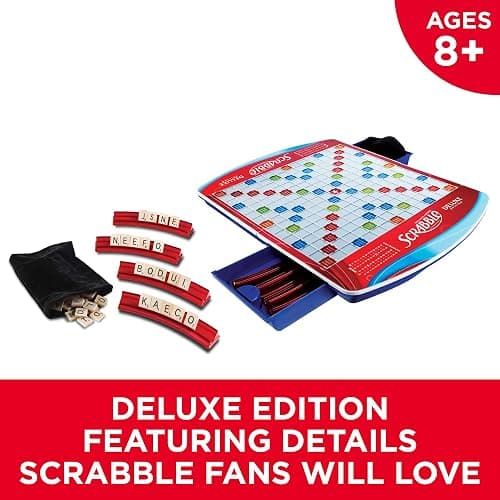Hasbro Gaming Scrabble Deluxe Edition Board Game, (Amazon Exclusive) thumbnail 3