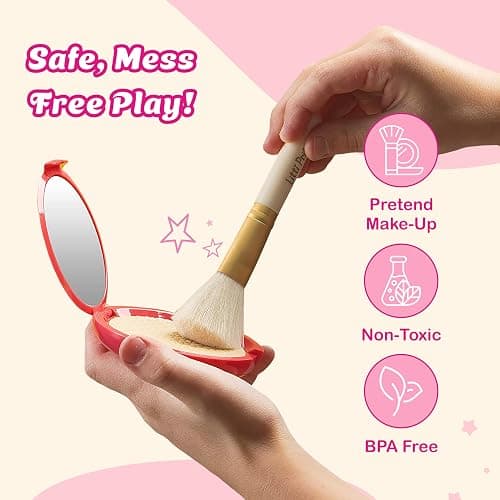 Litti Pritti Toddler Makeup Kit - Pretend Make up 11-Piece Play Makeup Set for Little Girls Age 3 and Up - Kids Cosmetic Bag Includes Brushes, Lipstick, Nail Polish - Pretend Play Toddler Girl Toys thumbnail 5