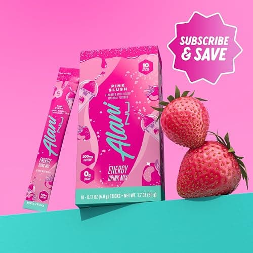 Alani Nu PINK SLUSH Energy Sticks, Energy Drink Powder, 200mg Caffeine, Pre Workout Performance with Antioxidants, On-The-Go Drink Mix, Biotin, B Vitamins, Zero Sugar, 5-10 Calories, 10 Pack thumbnail 4