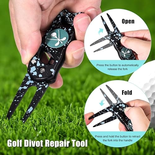 SYNATANA Golf Divot Repair Tool, 3 in 1 Compact Ball Marker Divot Tool, Foldable Golf Divot Tool for Repair & Maintain Green, Golf Essential, Ideal Gift for Golf Enthusiasts thumbnail 3