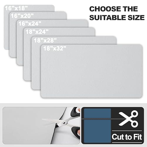 Ecotrim - Dish Drying Mat for Kitchen Counter | Coffee Bar Mat for Countertops | Heat Resistant Drainer Mat with Non-slip Rubber Backed | Hide Stain Kitchen Absorbent Draining Mat | Light Grey 16"x18" thumbnail 5