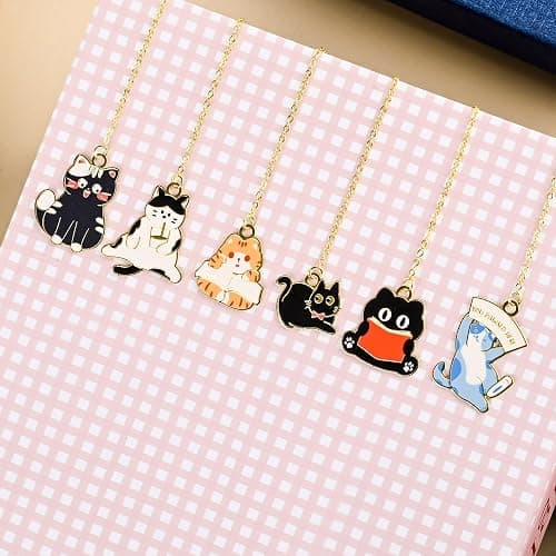 Orange Tabby Cat Metal Bookmark with Cat Charm and Gift Box, Valentine's Day Gifts, End of Year Gift, Gifts for Mom, Teacher, Retirement, Women, Lover, Book Lover, Cat Lover thumbnail 5