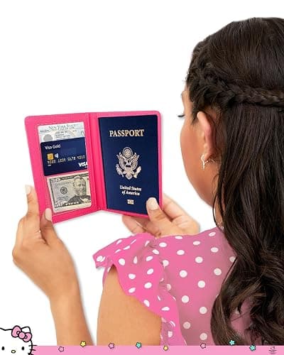 Hello Kitty Passport Cover for Travel Official License, Sanrio Gifts | Cute Passport Holder, Hello Kitty Travel Accessories, Passport Case thumbnail 3