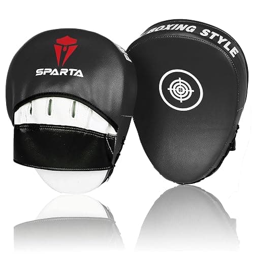 Sparta Focus Pads - Boxing Mitts or Curved Hook and Jab Target Hand Pads - Ideal for MMA, Kickboxing, Martial Arts, Muay Thai, Karate - Ambidextrous, Black - Image 1