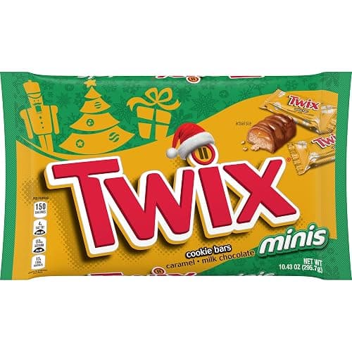 Twix Christmas Chocolate Caramel Cookie Bars, Mini, 10.43 oz - Image 1