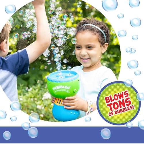 FUBBLES NO Spill Funfiniti Bubble Machine | Blows One Hour of Non Stop Bubbles | Amazon Exclusive Toy Set Includes 36oz of Non Toxic Refill Solution (Bubble Solution Bottle Colors Will Vary) thumbnail 5
