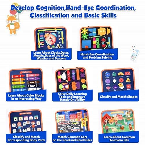 Toddler Toys Busy Board - Montessori Toys for 1-5 Year Old Boy Girl Birthday Gifts for Kids, Sensory Toys Baby Essentials, Busy Book for Toddlers 1-5 Year Old, Airplane Activities Toys Gifts - Children_toys thumbnail 4