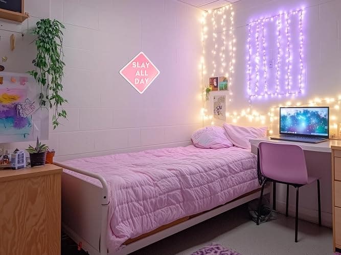 TwoDays Preppy Room Decor Aesthetic, 12"x12" Pink Slay All Day Acrylic Signs, Cute Things for Teen Girls Dorm, Cool Y2k Posters for Bedroom, Preppy Stuff. thumbnail 2