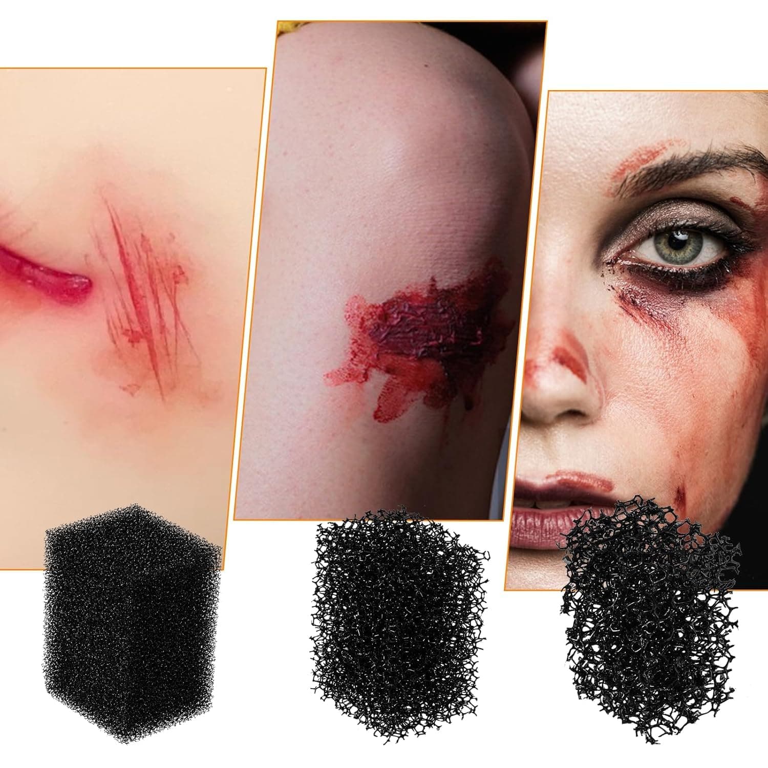 Stipple Sponges 12PCS - Special Effects Makeup Sponges for Texture, Beard, Freckles | 3 Hole Densities (Coarse/Medium/Fine) | Halloween, Cosplay, Movie SFX | Professional & DIY Artists thumbnail 4