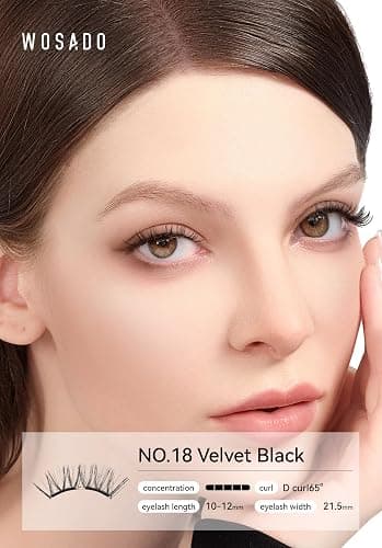 WOSADO Soft Magnetic Eyelashes Kit with Applicator, No.18 Velvet Black, Reusable Glue-free Wispy Magnetic Lashes, Cruelty-free False Lashes, Waterproof, Lightweight, Suit for Heavy Makeup thumbnail 4