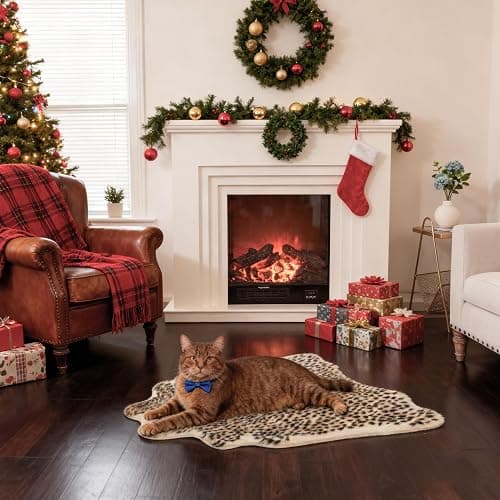 Mibathni Leopard Print Rug, Cheetah Rugs 3.3 x 3.1ft, Small Decor Carpet | Realistic Cheetah Print Rug, Faux Fur Cowhide Animal Skin Hide Leopard Area Rugs for Living Room Bedroom Office Hallway thumbnail 2