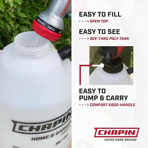Chapin 16200 Pump Sprayer, 2-Gallon, Lawn & Garden Translucent Poly Tank, Adjustable Cone Nozzle, Ergonomic Handle & in-Tank Filter for Herbicides, Pesticides & Fertilizers thumbnail 2