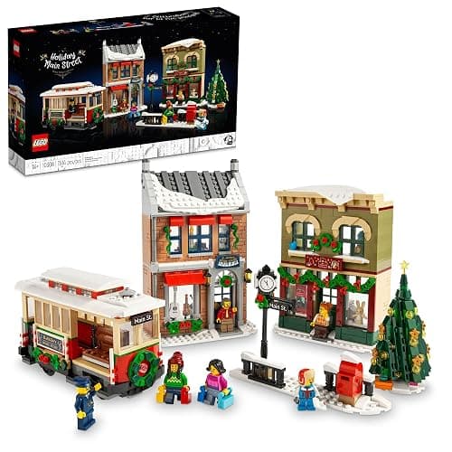 LEGO Holiday Main Street Building Set 10308, for Adults and Family, Christmas Village Building Kit, Holiday Display Set with Shops, Streetcar and 6 Minifigures, Christmas Decoration to Build Together - Image 1
