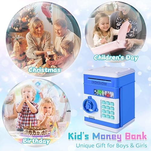 Refasy Piggy Bank Cash Coin Can ATM Bank Electronic Coin Money Bank for Kids Age 3-12, Money Savings Box Mini ATM Coin Bank Toys Gifts for 3 4 5 6 7 8 9 10 11 12 Year Old Boys Girls thumbnail 5