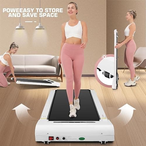 Walking Pad Treadmill 300 Lb Capacity Portable Treadmills for Home Office Under Desk Treadmill with App & Remote Control, LED Display/Ultra-Quiet/Installation-Free thumbnail 6