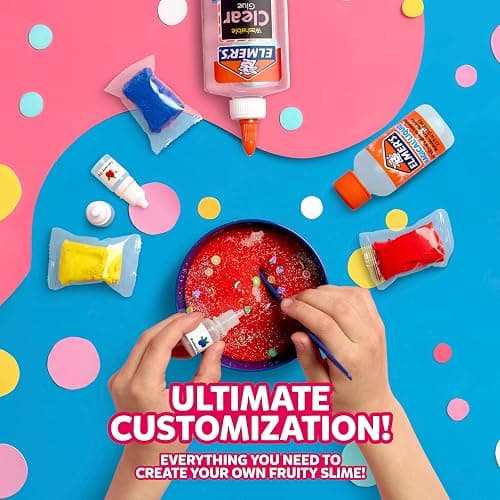 Elmer's Fruity Fusion Slime Kit, Includes Elmer's Clear Glue, Magical Liquid Slime Activator, Clay Color Pigments, Scents, Mixing Bowl, Spoon, 20 Piece Kit thumbnail 2