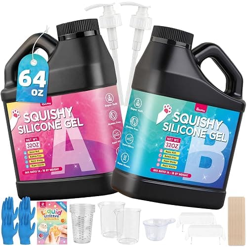 Taba Squishy Kit - 64 OZ DIY Squishy Maker Refill - Quick Curing, Bubble-Free Formula for Squishy Maker, DIY, Custom Cat Paws & Stress Relief Gifts (Mold Not Included)-Stress Relief Entertainment - Image 1