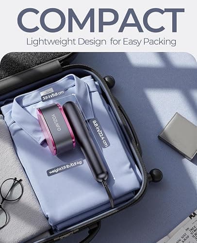 YOZLNFO Travel Steamer for Clothes Portable: Handheld Steam Iron 1200W 350°F - 5 Adjustable Steam Anti-Drip 15s Heat Up - Large Ceramic Panel 110-120V thumbnail 3