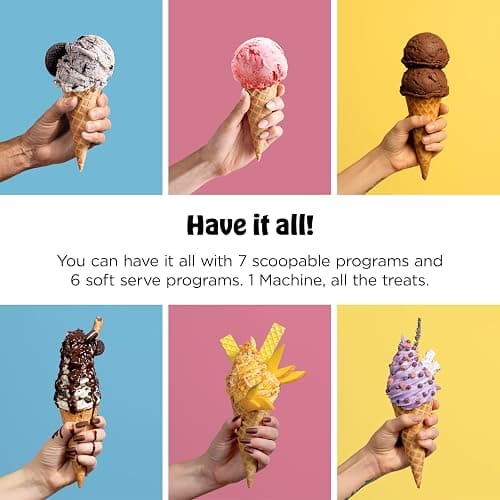 Ninja CREAMi Scoop & Swirl Ice Cream Maker, Soft Serve Desserts, Sorbet, Milkshakes, Frozen Yogurt and More, 13-in-1 Programs, Includes Handle and Two 16 oz 2-in-1 Pints, NC701 thumbnail 6