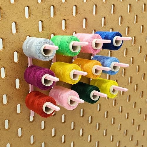 Generic 'Just Hanging' Pegboard Hook Packs, Compatible with IKEA SKADIS Pegboard, Display Hook SKADIS Accessory (Matte Pink, 12pk, Spool Hook) thumbnail 4