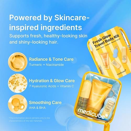 medicube Fresh Glow Body Kit | Travel-Ready Hair & Body Set | Mini body wash, deodorant and hair & body fragrance mist for fresh glow body. Kojic Acid for Brightening thumbnail 4