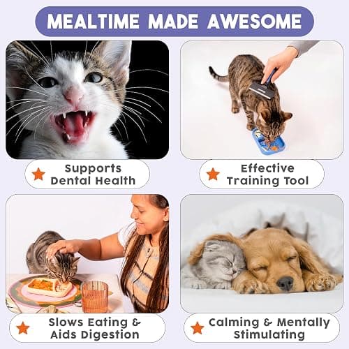 Awoo Sardina - Silicone Dog & Cat Lick Mat + Slow Feeder with Suction Cups - Non-Slip, Dishwasher Safe Pet Dish - Extends Mealtime for Fast Eaters & Reduces Anxiety - for Wet & Dry Food (Melon) thumbnail 5