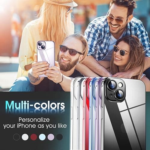 Supdeal Crystal Clear Case for iPhone 14, [Not Yellowing] [Camera Protection] [Military Grade Drop Tested] Transparent Shockproof Protective Phone Case Soft Silicone Slim Cover, 6.1 inch, Purple thumbnail 7