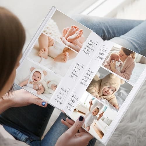 Vienrose Photo Albums 6x4 (15x10 cm) 300 Pockets Linen Cover with Memo Spaces Photobook Large Capacity Pictures Album Memory Book for Wedding, Family, Baby, Holidays, Special Occasions, Light Grey thumbnail 2