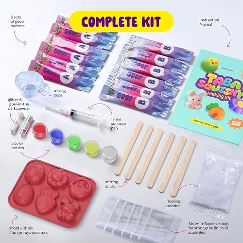 Easter Taba Squishy Making Kit for Kids - Squishies Easter Crafts Activities - 6 7 8 9 10 11 12 Year Old Birthday Gift - Craft Kits for Girls Ages 8-12 - Kid Toys for Ages 5-7 - Cool Arts & Crafts thumbnail 5