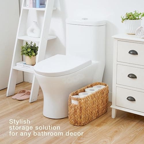 Toilet Paper Storage Basket, Toilet Paper Holder with Storage for Up to 8 Rolls, Coastal Bathroom Decor, Rattan Bathroom Accessories thumbnail 3