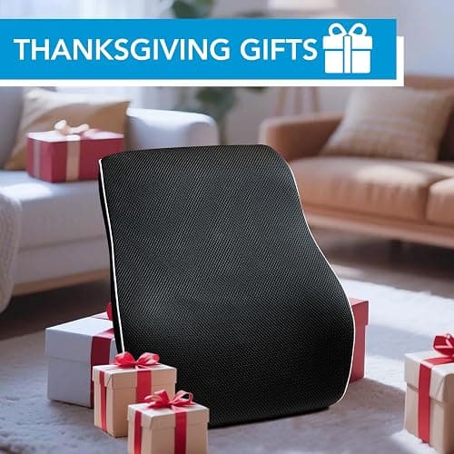 Lumbar Support Pillow for Office Chair, Office Home Essentials,Stocking Stuffers,Back Support Pillow for Car, Chair Cushions,Back Pain Relief Improve Posture,Mesh Cover Double Adjustable Straps thumbnail 3