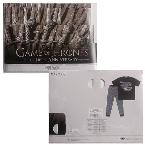 TDP Textiles Mens/Boys Official Game Of Thrones Winter Is Coming Stark Pyjama Set/Pyjamas Size S-XL, Multi thumbnail 4
