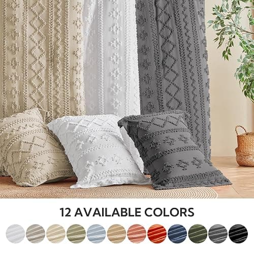 MR&HM Tufted Boho Comforter Set Queen, Linen Farmhouse Bedding Set, Bed in a Bag Set 7 Pieces with 1 Comforter, 2 Pillow Shams, 2 Pillowcases, 1 Flat Sheet, 1 Fitted Sheet for All Seasons thumbnail 6
