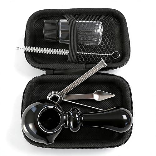 FIRE HIVE 4-Inch Classic Retro Pipe Set, Gorgeous Pipe Suitable for Indoor and Outdoor Use, Black Pipe Set Box with Cleaning Tools, Complete Pipe Accessory Set (Black) - Image 1