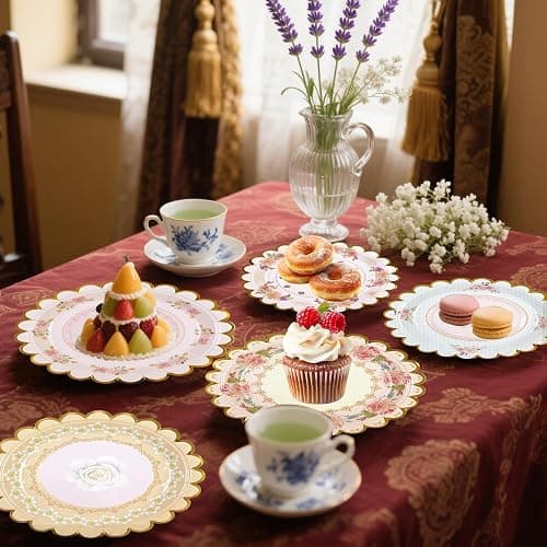 Xjoviative 48 PCS Vintage Floral Paper Plates 7 inch, Scalloped Flower Tea Party Plates Disposable Cake Dessert Plate for Birthday Bridal Shower Baby Shower Wedding Party Decorations (Floral) thumbnail 6