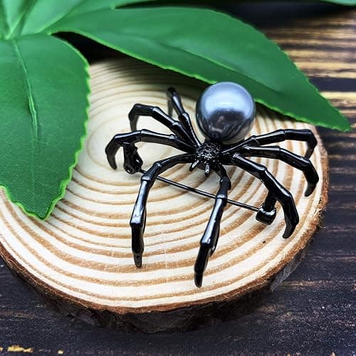 XGALBLA Vintage Style Austrian Crystal Halloween Micro Crystal Pave Spider Brooch Pin for Women thumbnail 3